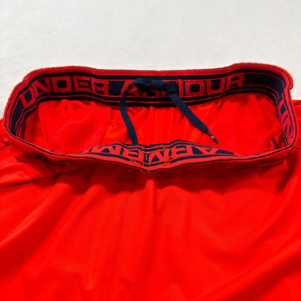 Under Armour Shorts Mens Large Orange Good Basketball‎ Athletic Gym Training